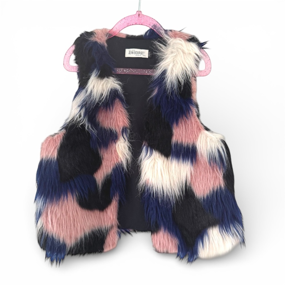 Jean Bourget Colorful Faux Fur Vest